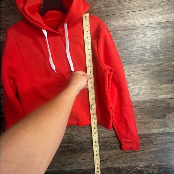 Love Love Love Bold Red Women's Cropped Hoodie - Picture 5 of 6